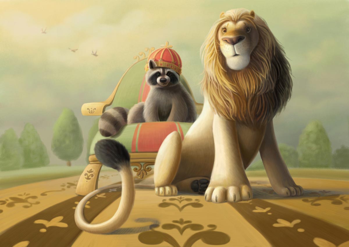 Lion&Raccoon - by Varya Kolesnikova, via TidalWaveAgency.com