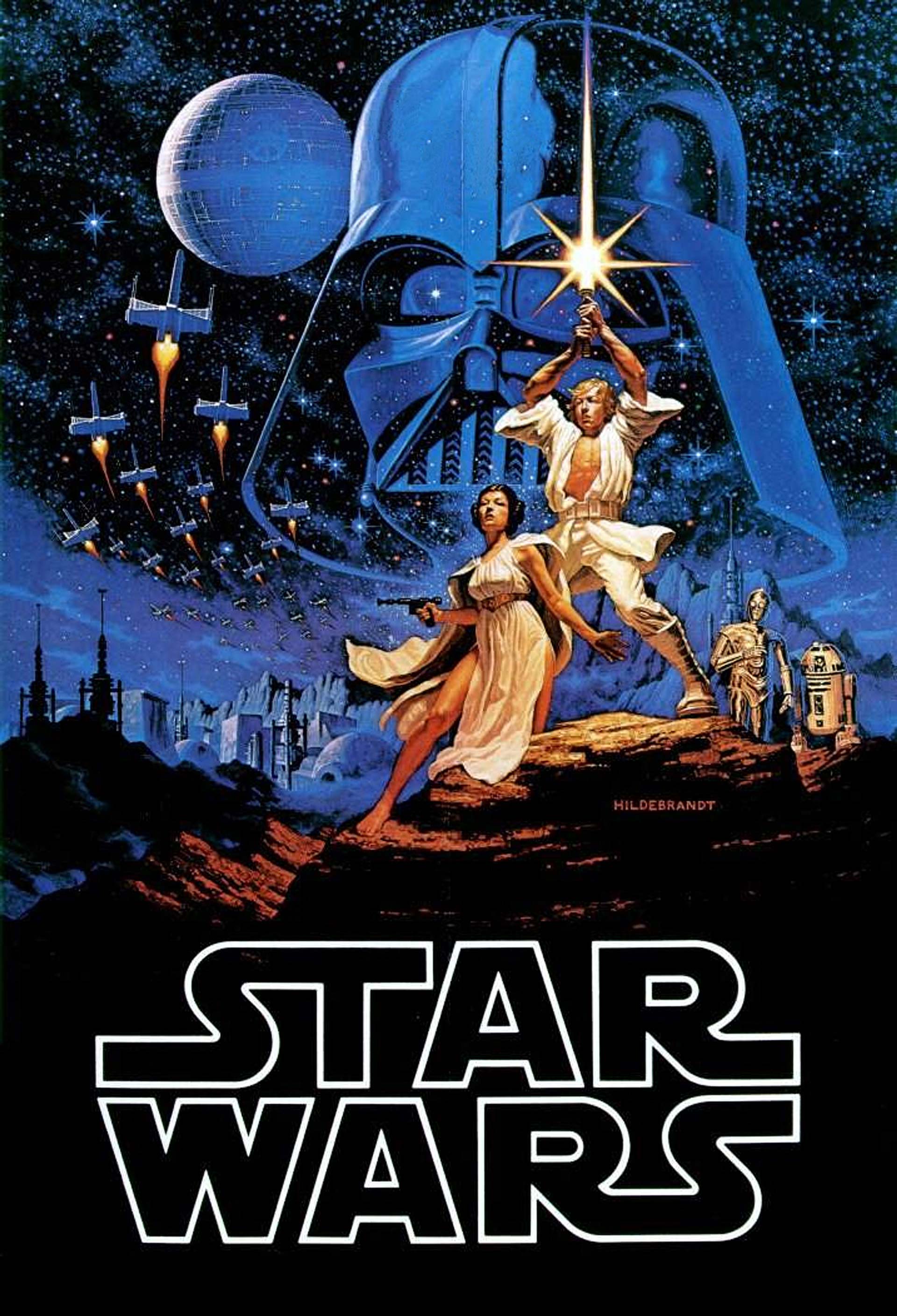 Final Poster Art with droids by the Brothers Hildebrant without droids for the Star Wars Classic Posters